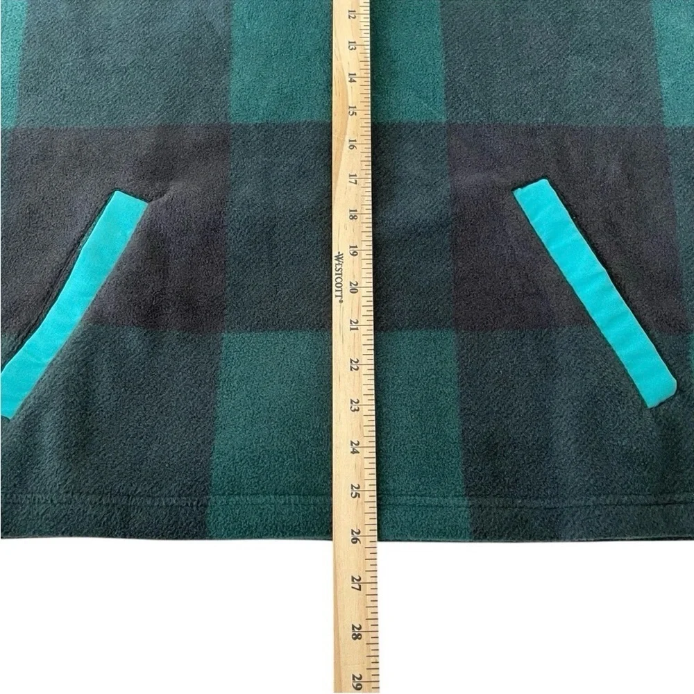 Bonobos Sweater Pullover 1/4 Snap Mens S Green Black Plaid Fleece Oversized